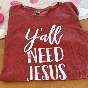 Red women’s Shirt with White Print